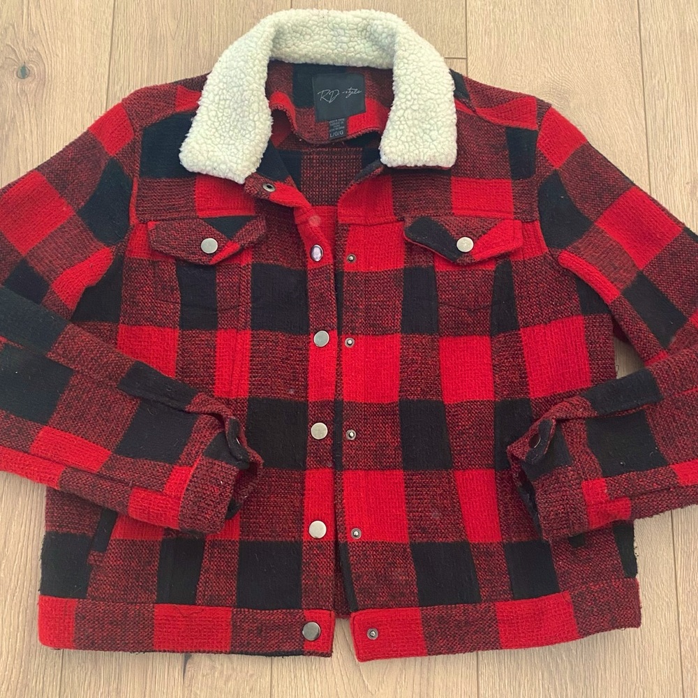 Buffalo plaid Sherpa jacket size large